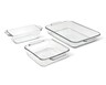 Crofton 3 pc. Glass Baking Dish Set Loaf, Square and Rectangular