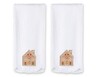 2 Pack Holiday Hand Towel Set Gingerbread House