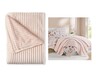 Huntington Home Twin or Full Fall Plush Blanket Pink Ribbed In Use