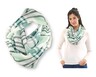 Serra Ladies Infinity Scarf Green Plaid In Use