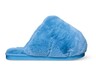 Serra Ladies Oversized Faux Fur Slippers Blue