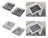 Huntington Home Mesh Drawer Utensil Organizer Black and Silver In Use