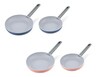 Crofton Ceramic Frying Pan 8&quot; and 10&quot; Blue and Peach