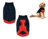 Heart to Tail Pet Sweater Color-Block Navy/Red In Use