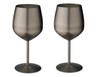 Crofton Stainless Steel Stemmed Wine Glasses Black