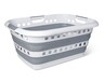 Easy Home Collapsible Laundry Basket White and Gray View 1