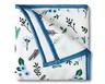 Huntington Home Velvet Plush Sherpa Throw Blue Floral