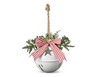 Merry Moments Jumbo Jingle Bell White with Faux Greenery and Bow