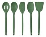 Crofton Silicone Utensil Turner, Solid Spoon, Slotted Spoon, Spatula, Spoonula Green