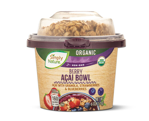 Simply Nature Berry Acai Or Tropical Acai Bowl Aldi Us