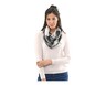 Serra Ladies Infinity Scarf Black Plaid In Use