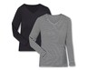 Serra Ladies 2 Pack Long Sleeve T-Shirt Black/Stripe