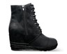 Serra Ladies Wedge Booties Black