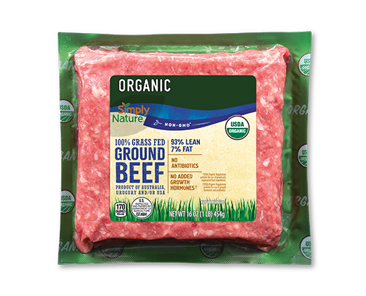 Simply Nature 93% Lean Organic Grass Fed Ground Beef