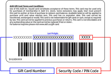 GiftCard Back PIN Code 