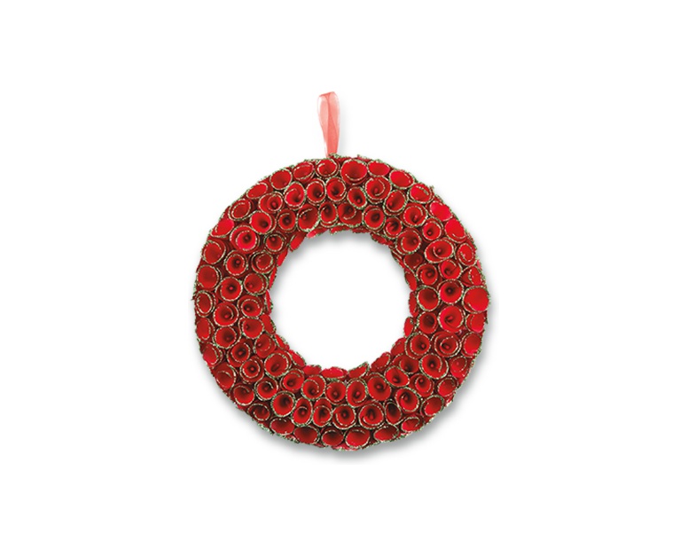 Merry Moments Holiday Wood Curl Wreath ALDI US