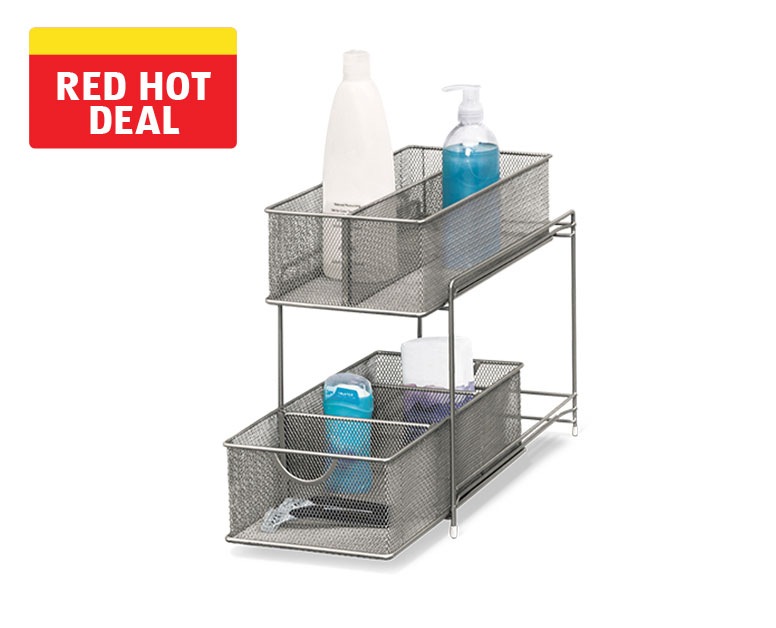 Easy Home 2Tier Mesh Organizer with Dividers ALDI US