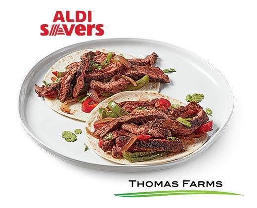 ALDI Savers. Thomas Farms Grass Fed Skirt Steak