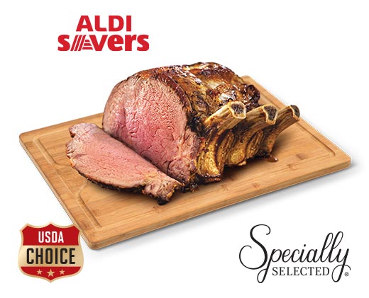 ALDI Savers. Specially Selected USDA Choice Bone In Ribeye Roast