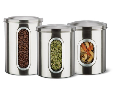 Aldi Us - Crofton Clear View Stainless Steel Canister Set