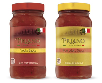 ALDI US - Priano Vodka or Pomodoro Pasta Sauce